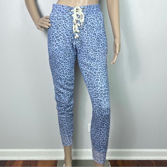 NEW N:PHILANTHROPY BLUE LEOPARD PRINT JOGGERS - Picture 2 of 10